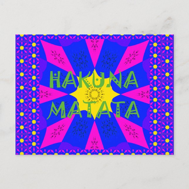 Hakuna Matata Beautiful Amazing Design Colours Postcard (Front)