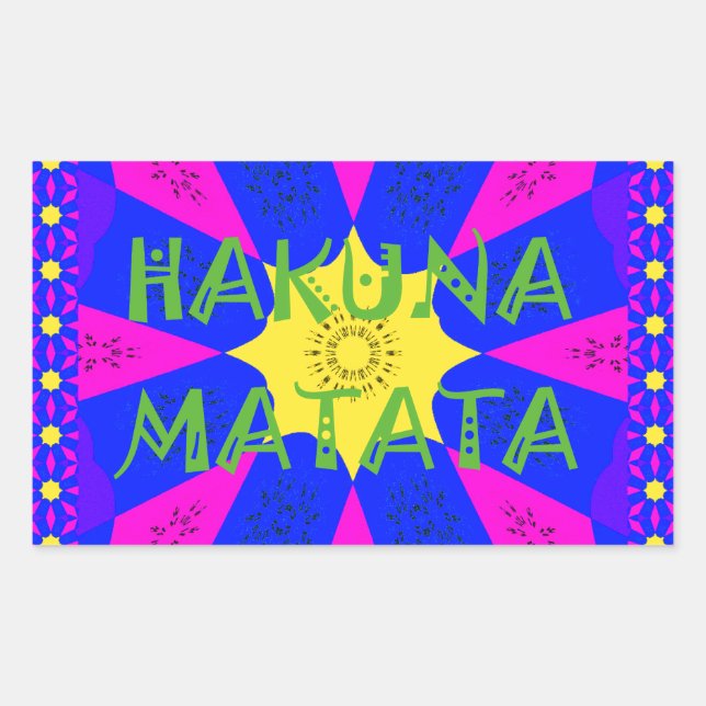 Hakuna Matata Beautiful Amazing Design Colours Rectangular Sticker (Front)