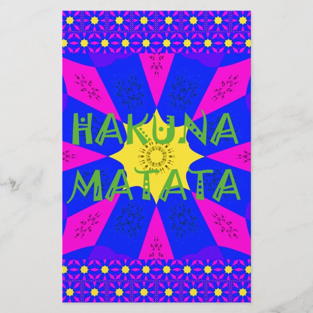 Hakuna Matata Beautiful Amazing Design Colours Stationery (Front)