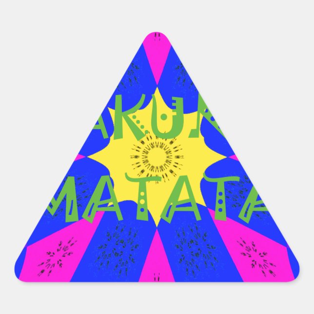 Hakuna Matata Beautiful Amazing Design Colours Triangle Sticker (Front)