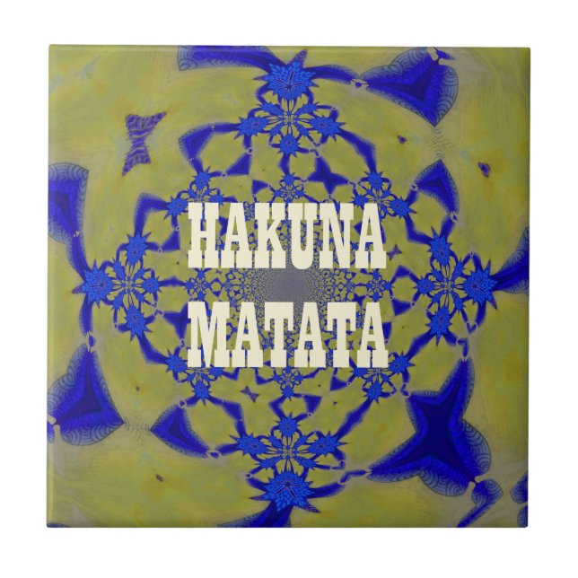 Hakuna Matata Beautiful amazing feminine African A Tile (Front)