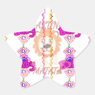 Hakuna Matata: Beautiful Baby Lion Design Motif Star Sticker