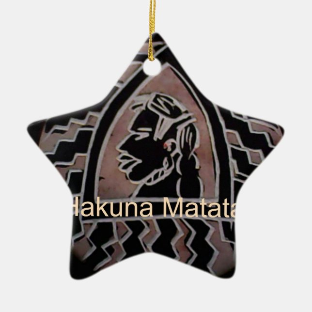 Hakuna Matata Bongo Flavor. Ceramic Tree Decoration (Front)