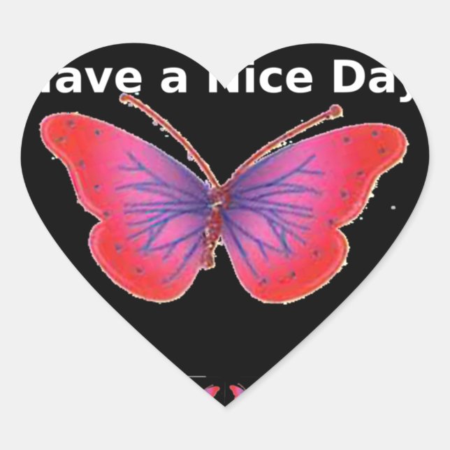 "Hakuna Matata Butterfly" Inspirational - Nice Day Heart Sticker (Front)
