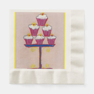 Hakuna Matata Cupcakes Ecru Coined Luncheon Napkin