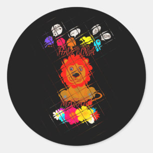 Hakuna Matata cute baby lion king design Classic Round Sticker