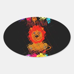 Hakuna Matata cute baby lion king design Oval Sticker