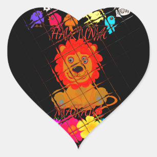 Hakuna Matata cute baby lion king Heart Sticker