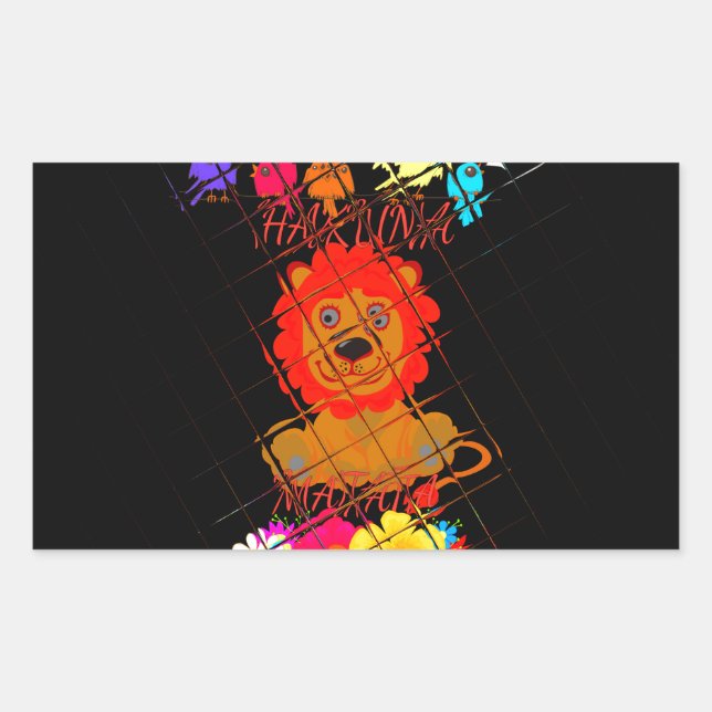 Hakuna Matata cute baby lion king Rectangular Sticker (Front)