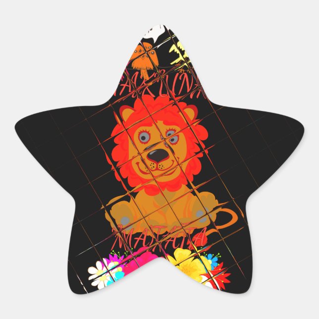 Hakuna Matata cute baby lion king Star Sticker (Front)