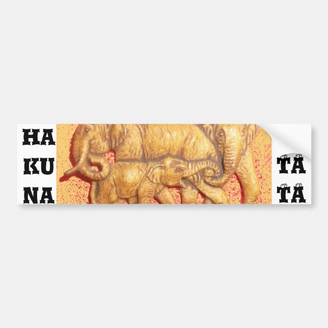 Hakuna Matata Elephant Pride Customise Product Bumper Sticker (Front)