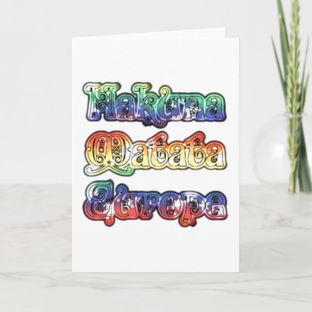Hakuna Matata Europe Art Print/Graphic Card (Front)