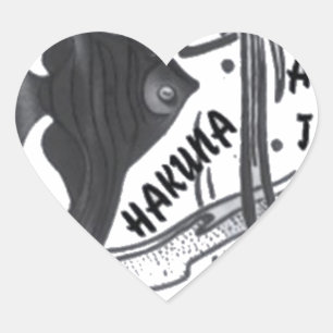 Hakuna Matata Fish Art Print Heart Sticker