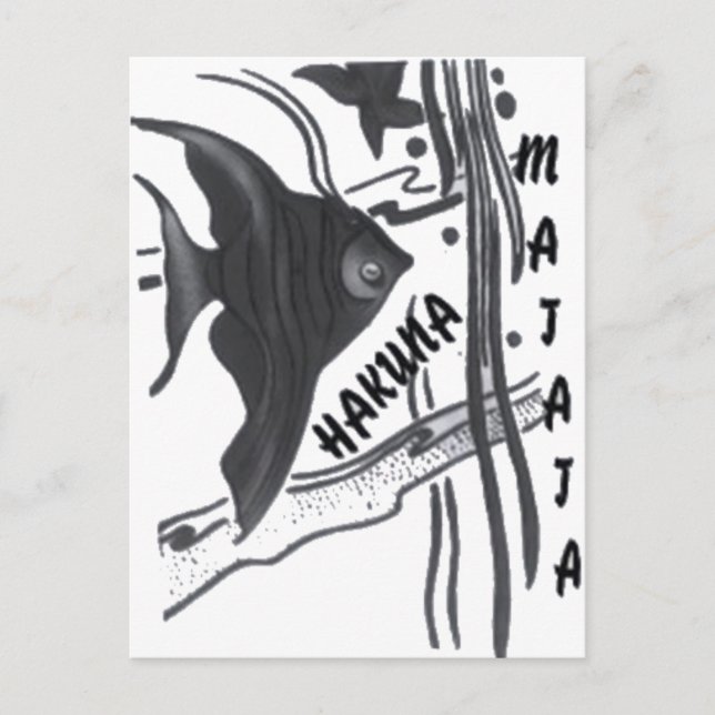 Hakuna Matata Fish Art Print Postcard (Front)