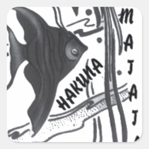 Hakuna Matata Fish Art Print Square Sticker