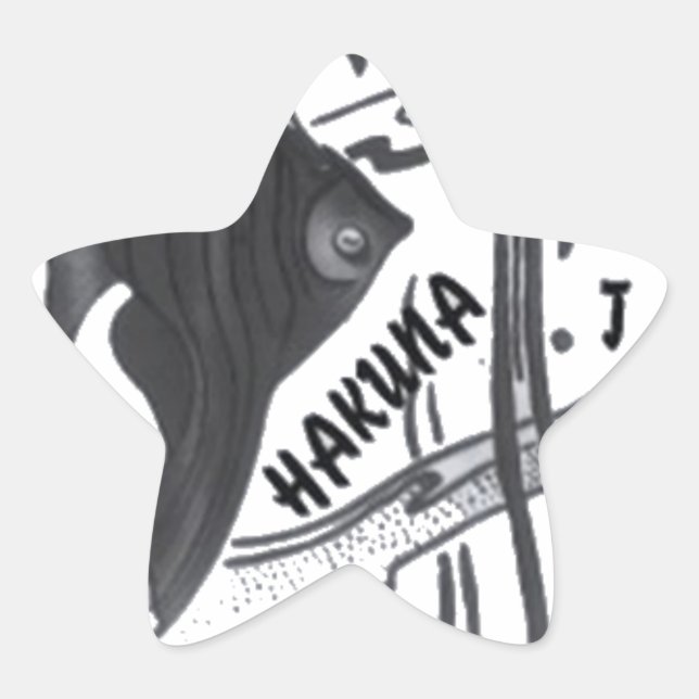 Hakuna Matata Fish Art Print Star Sticker (Front)
