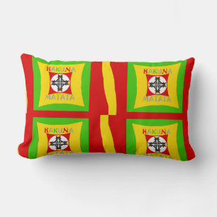 Hakuna Matata Fun Rasta Colours: Vibrant & Carefre Lumbar Cushion