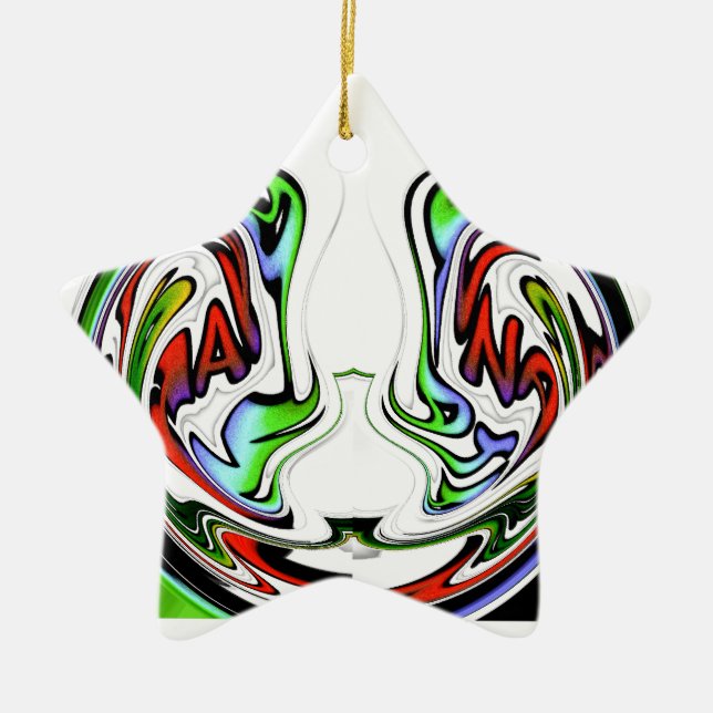 Hakuna Matata Funny Fish gift colours Ceramic Tree Decoration (Front)