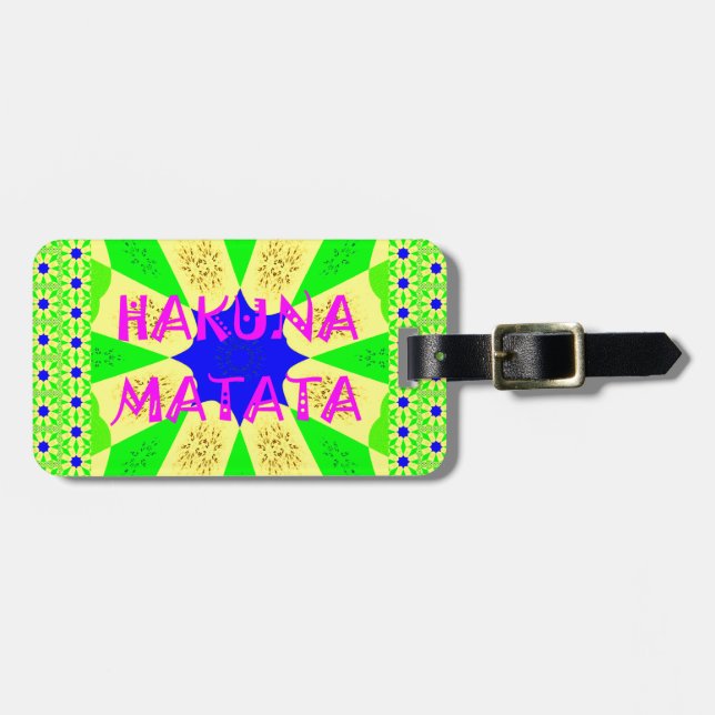 Hakuna Matata - Geometrical Global inspired custom Luggage Tag (Front Horizontal)