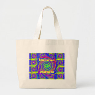 Hakuna Matata gift design colours.png Large Tote Bag
