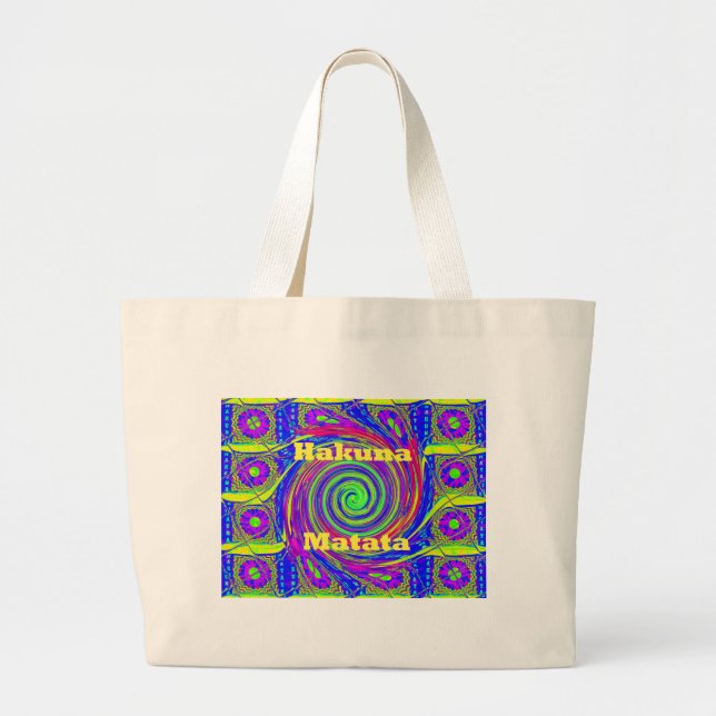 Hakuna Matata gift design colours.png Large Tote Bag (Front)