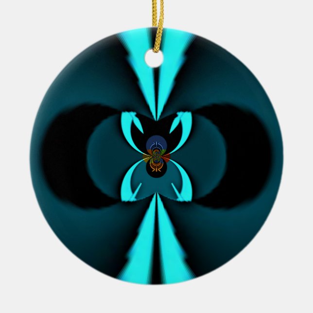 Hakuna Matata Gifts Blue Shield Ceramic Tree Decoration (Front)