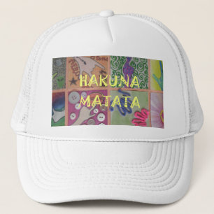 Hakuna Matata Gifts Inspired graphic text design Trucker Hat