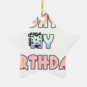Hakuna Matata Gifts Today is my Birthday.png Ceramic Tree Decoration
