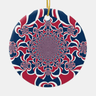 Hakuna Matata Gifts trendy stylish red and blue.jp Ceramic Tree Decoration