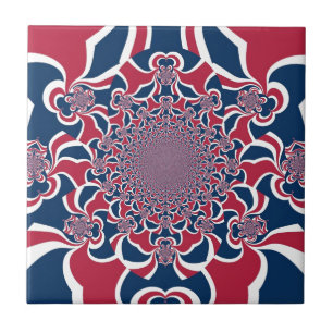 Hakuna Matata Gifts trendy stylish red and blue.jp Tile