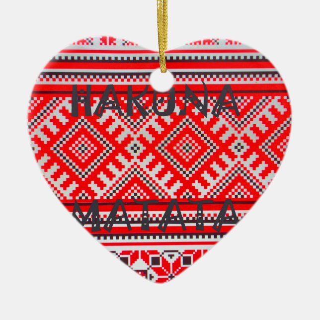 Hakuna Matata Graphic Text Art Design Ceramic Tree Decoration (Front)