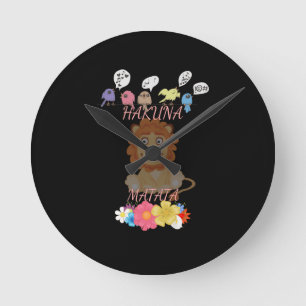 Hakuna Matata Hakunamatata baby lion.png Round Clock