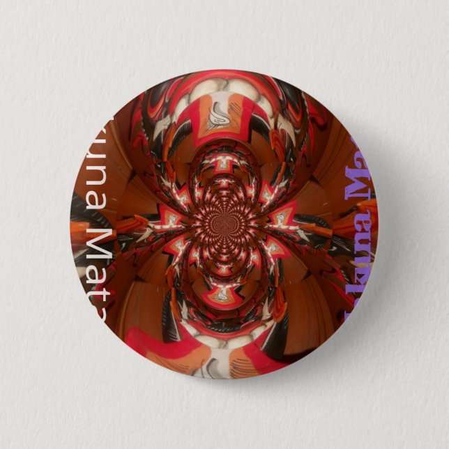 Hakuna Matata Halloween Mask Kaleidoscope Abstract 6 Cm Round Badge (Front)