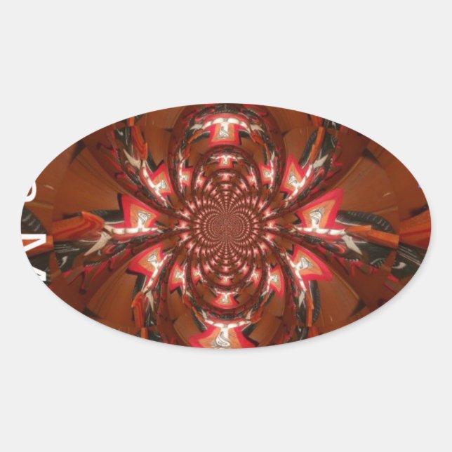 Hakuna Matata Halloween Mask Kaleidoscope Abstract Oval Sticker (Front)