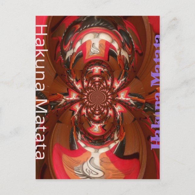 Hakuna Matata Halloween Mask Kaleidoscope Abstract Postcard (Front)