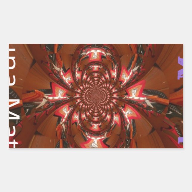 Hakuna Matata Halloween Mask Kaleidoscope Abstract Rectangular Sticker (Front)