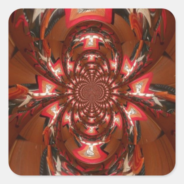 Hakuna Matata Halloween Mask Kaleidoscope Abstract Square Sticker (Front)