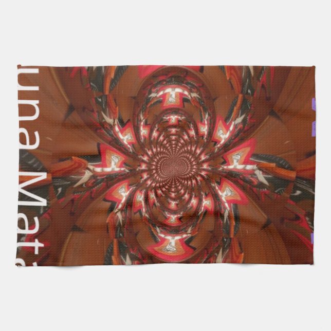 Hakuna Matata Halloween Mask Kaleidoscope Abstract Tea Towel (Horizontal)