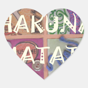 Hakuna Matata Hand Sign Art Print Heart Sticker