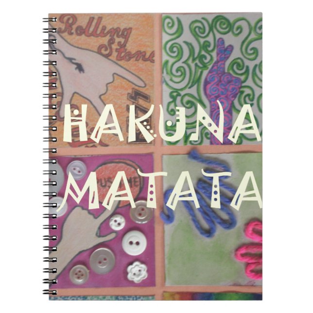 Hakuna Matata Hand Sign Art Print Notebook (Front)