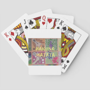 Hakuna Matata Hand Sign Art Print Playing Cards