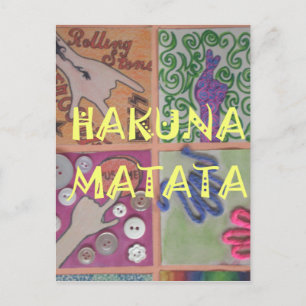 Hakuna Matata Hand Sign Art Print Postcard