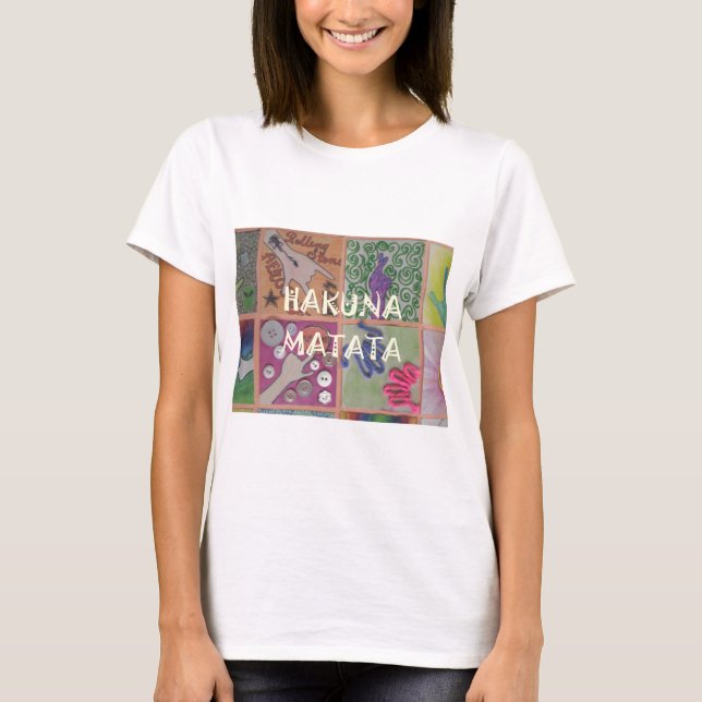 Hakuna Matata Hand Sign Art Print T-Shirt (Front)