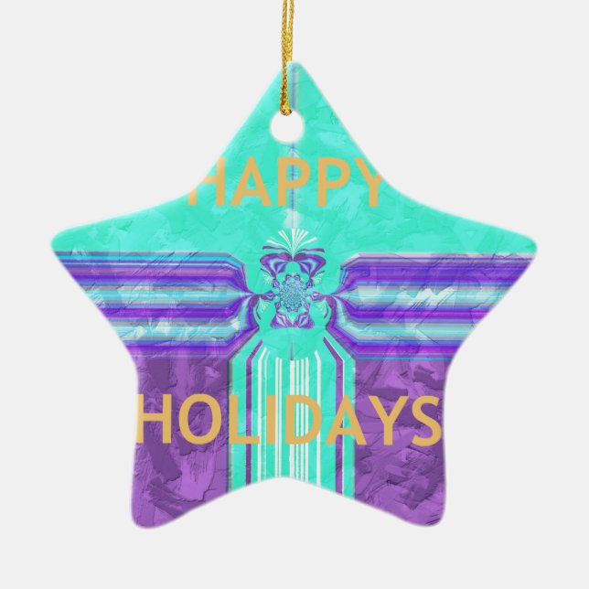 Hakuna Matata Happy Holidays Ceramic Tree Decoration (Front)