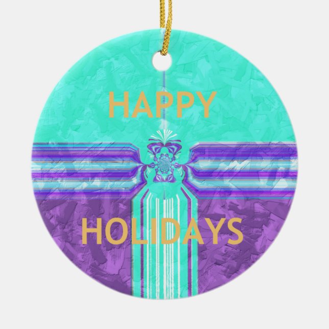 Hakuna Matata Happy Holidays Ceramic Tree Decoration (Front)