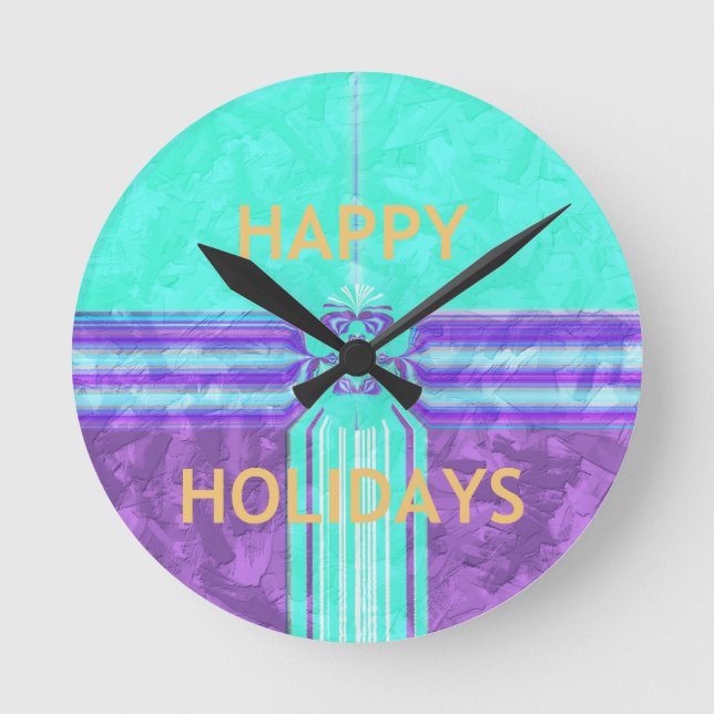Hakuna Matata Happy Holidays Round Clock (Front)