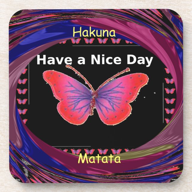 Hakuna Matata Have a Nice Day.png Coaster (Front)