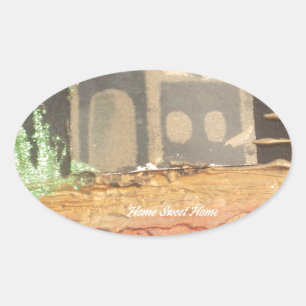 Hakuna Matata Home Sweet Home inspiration quote.jp Oval Sticker