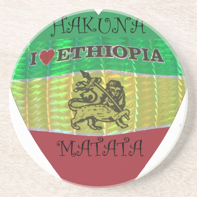 Hakuna Matata I love Ethiopia Colours.png Coaster (Front)