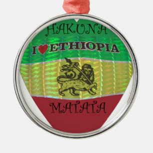 Hakuna Matata I love Ethiopia Colours.png Metal Tree Decoration